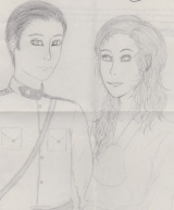 <h5>by Selena Echeverria</h5><p>Jack & Elizabeth hand drawing</p>